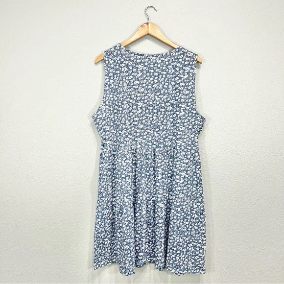 NWOT Boutique Floral Sleevless V-neck Shirt-Dress - Picture 10 of 12